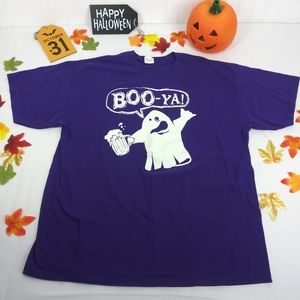 Gildan Glow in the dark  Halloween Shirt BOO-YA! Tee Shirt Size XL Unisex